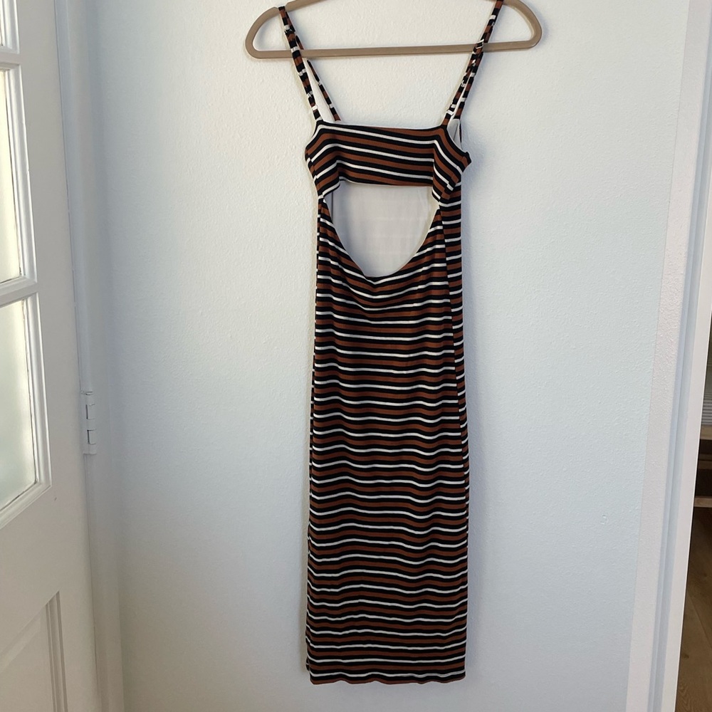 Striped Ribbed Bodycon Dress - Picture 3 of 4